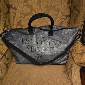 Victoria's Secret Silver Glitter Tote Bag